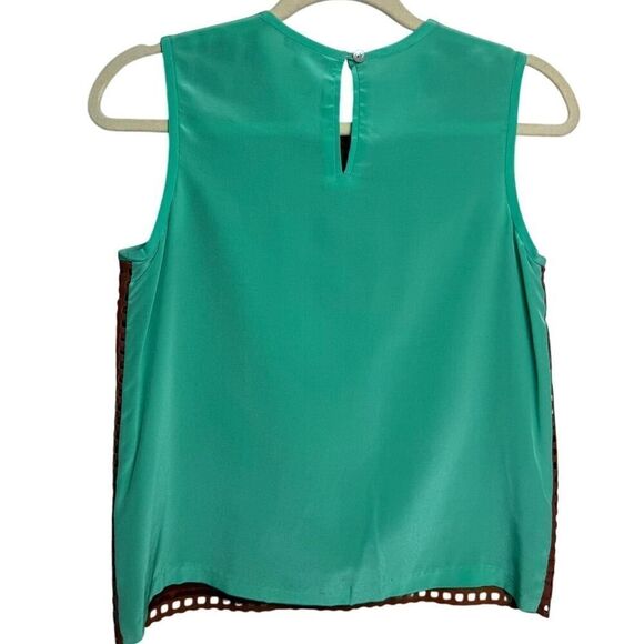 Raoul Leather and Silk Sleeveless Top Sz. 2 - Picture 2 of 5